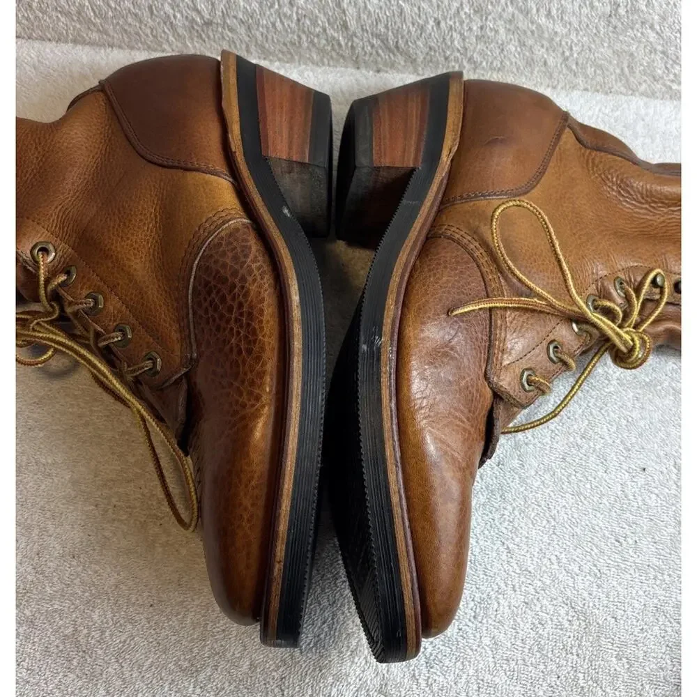 Chippewa USA Made Brown Leather Work Boots Vibram Sole Men’s Size 10 D Soft Toe